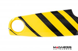 FIAT 500 Custom Dashboard - Carbon Fiber - Yellow Stripes - RHD